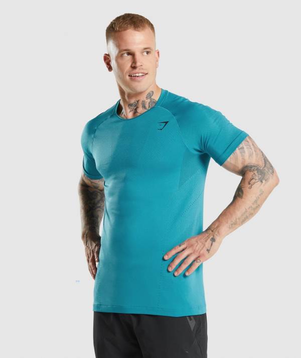 Panske Tricka Gymshark Apex Perform Modre | DK9784561